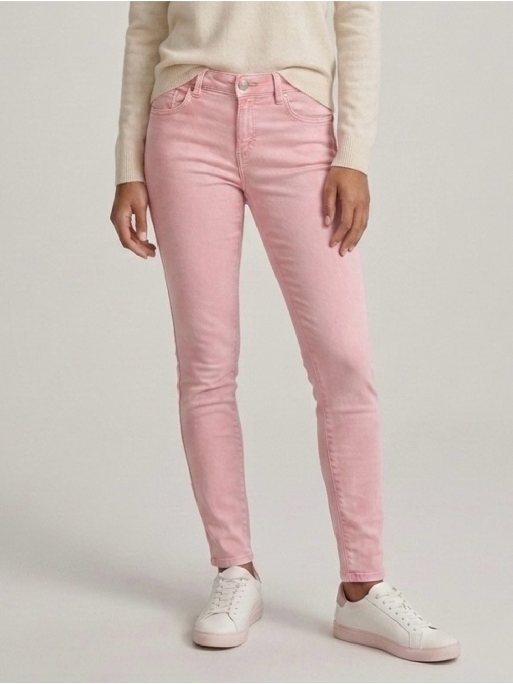 Zara TRF Premium Wash Pink Mid Rise Skinny Jeans Sz US 6 Tall